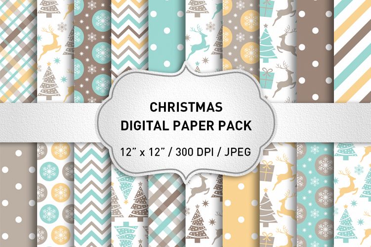 Christmas Digital Paper Pack / Backgrounds / Scrapbooking / Patterns / Printables / Card Making