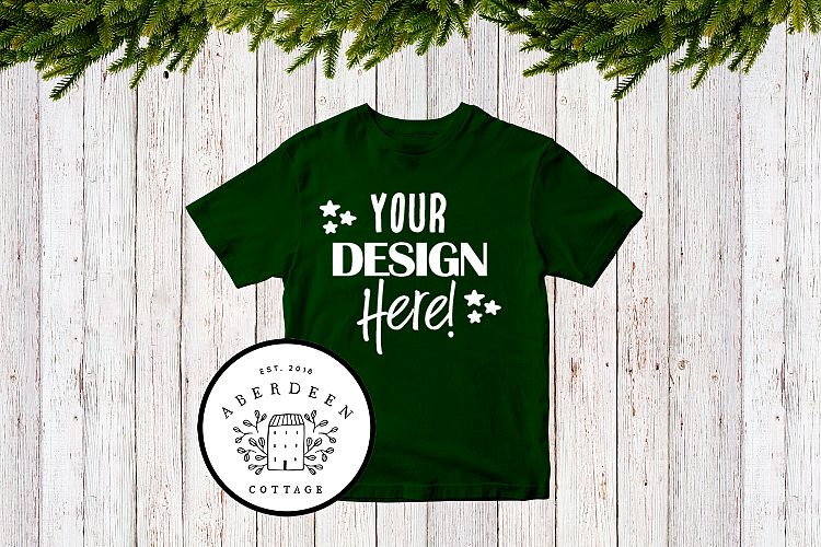 Christmas Green T-shirt Mock Up Style 1