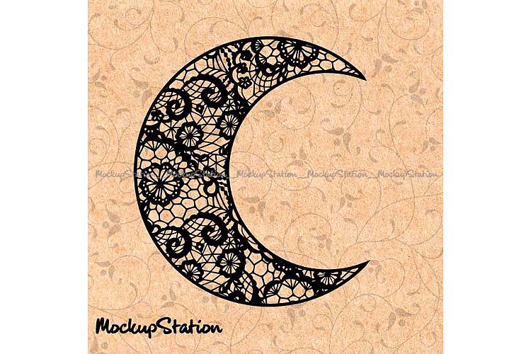 Moon Floral Lace Mandala Halloween Decor svg
