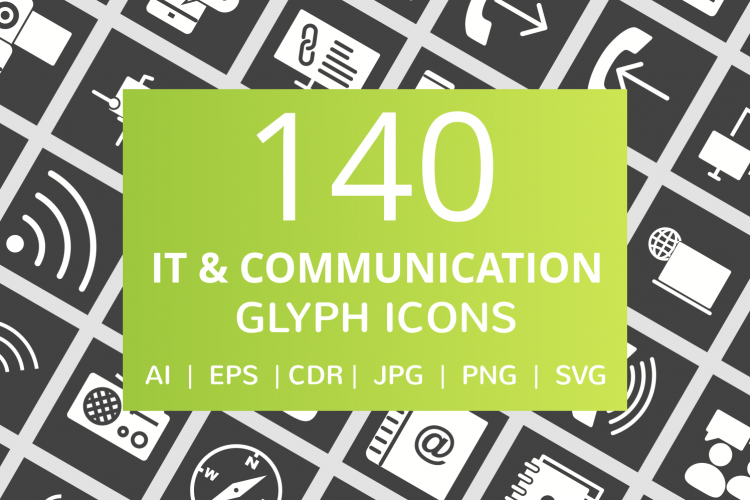 141 IT   Communication Glyph Inverted Icons