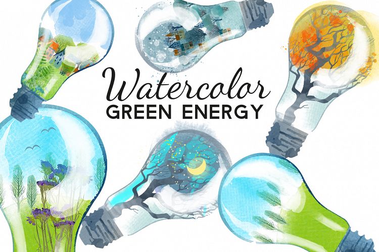 Watercolor green energy