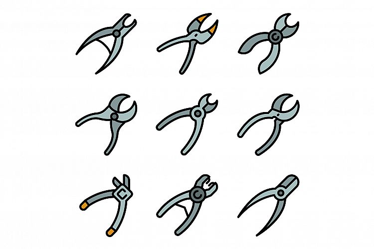 Forceps icons set vector flat example image 1