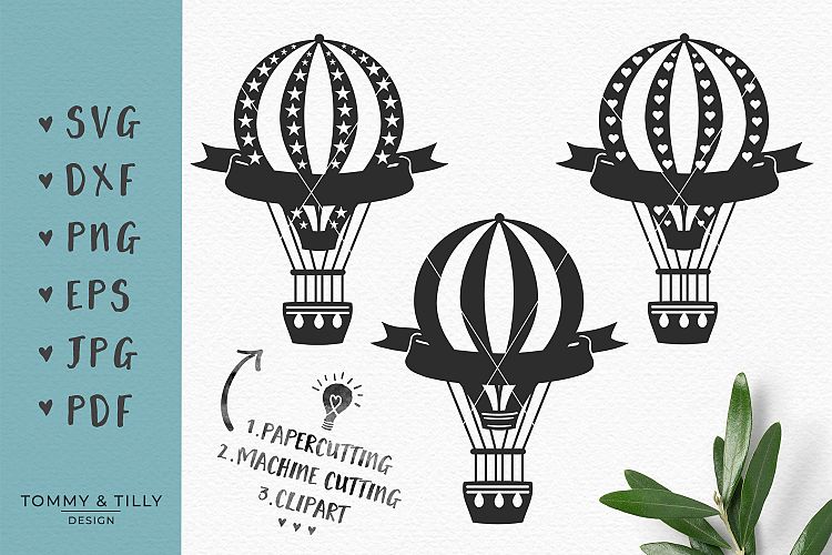 Kids Hot Air Balloons - SVG DXF PNG EPS JPG PDF Cutting File