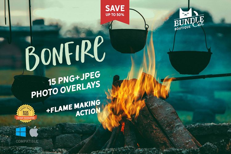 +15 Bonfire Photo Overlays