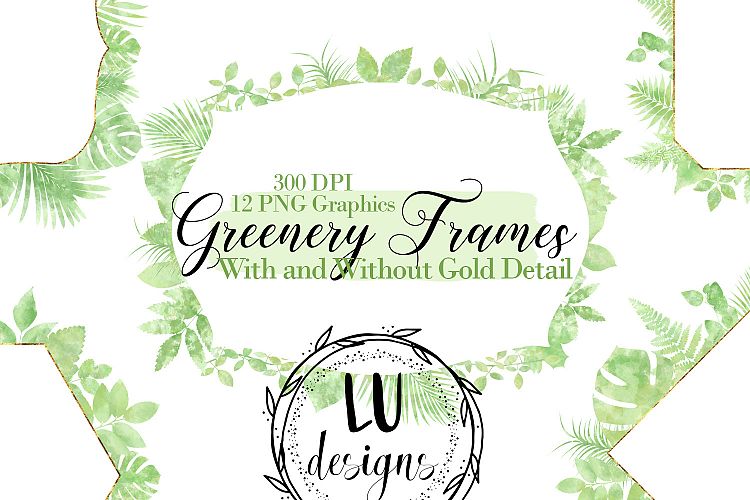 Watercolor Greenery Frames