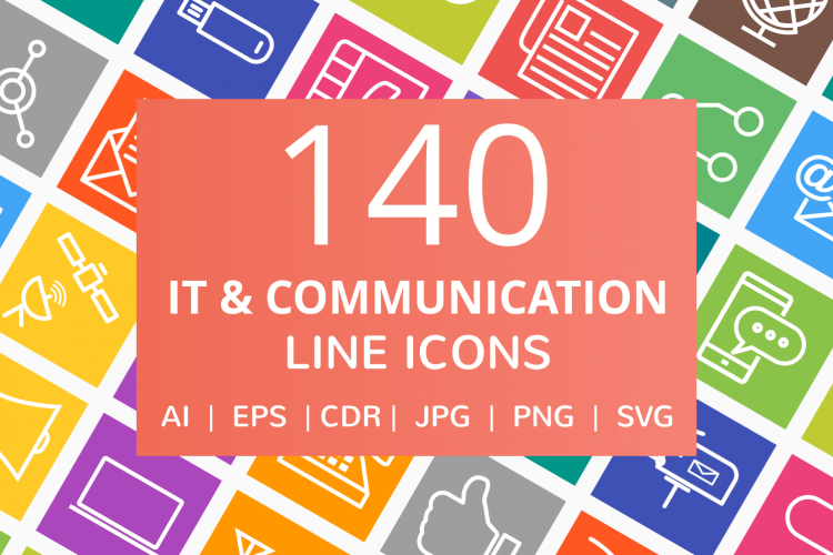 141 IT   Communication Line Multicolor B/G Icons