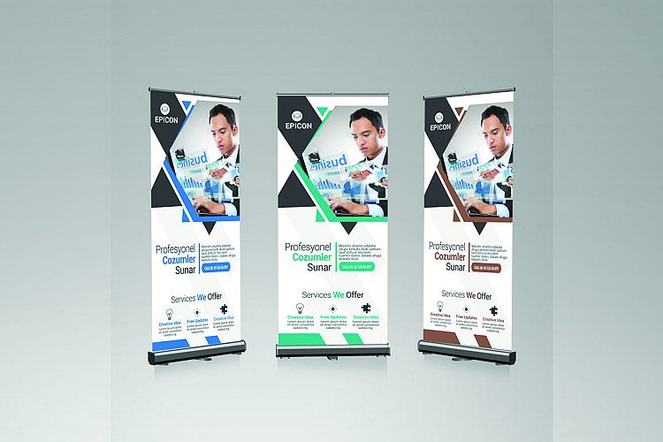 company roll-up banner