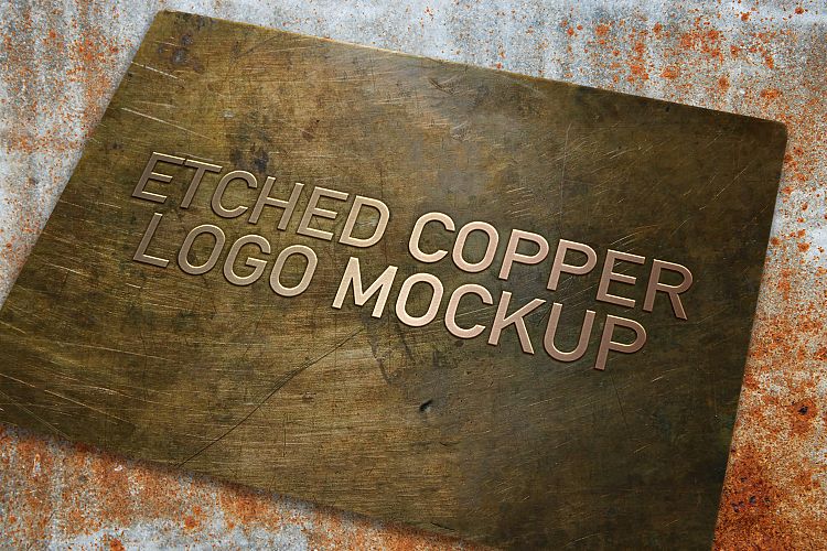 Etched Copper Logo Mockup