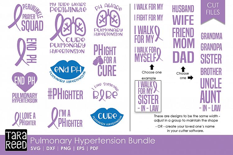 Pulmonary Hypertension - SVG and Cut Files for Crafters