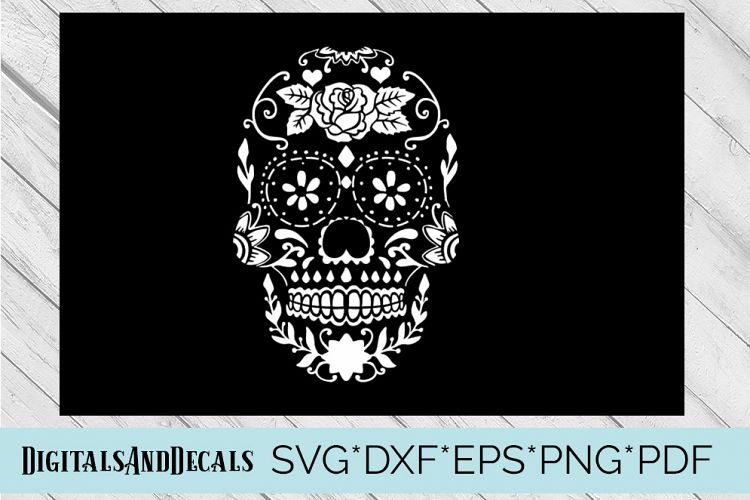 Sugar Skull Stencil SVG  Cutting File 