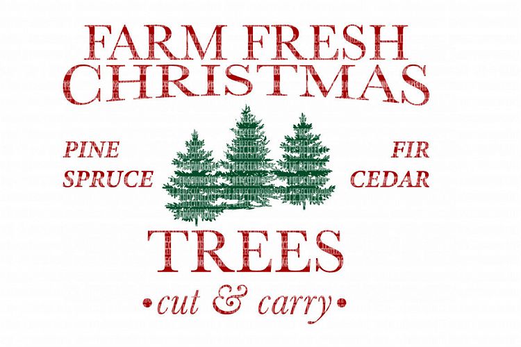 Farm Fresh Christmas SVG Files Cut Files Heat Transfer Vinyl Scrapbooking Stencil EPS DXF Silhouette Cameo Cricut Commercial Use