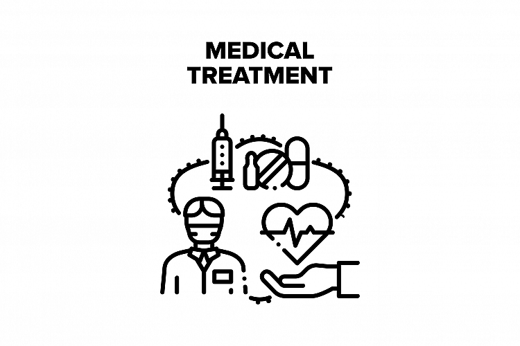 Medical Treatment Health Vector Black Illustration example image 1