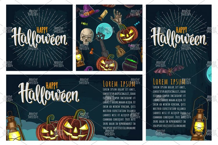 Posters with Halloween party