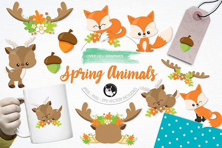 Spring Animals graphics and illustrations