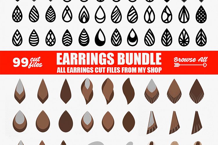 Download Tear Drop SVG - Pendant SVG - Earrings Bundle