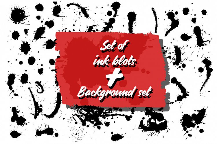 Ink blots set + 10 Backgrounds.