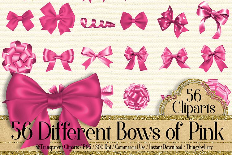 56 Pink Bows and Ribbons Clip Arts PNG Transparent