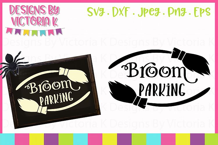 Broom Parking, Halloween, SVG, DXF, PNG
