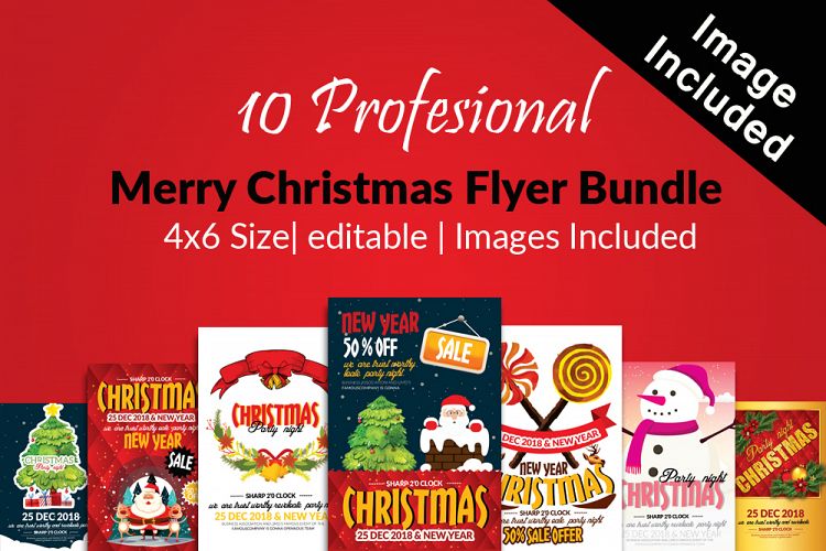 10 Christmas Flyers Bundle