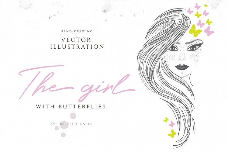 Girl with butterflies