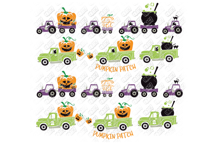 Pumpkin Truck Tractor SVG in SVG, DXF, PNG, EPS, JPEG