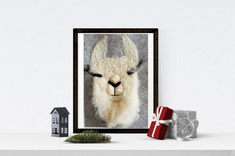 Cutest Llama Print Wall Art of my original llama felt paint