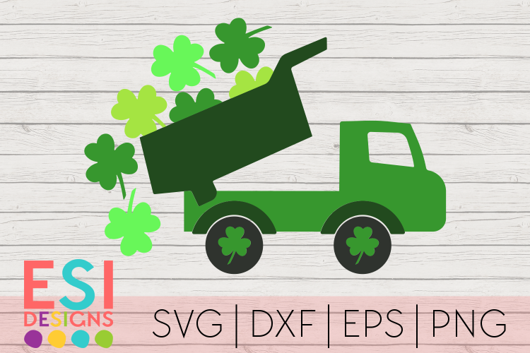St Patricks Day SVG | Truck with Falling Shamrocks