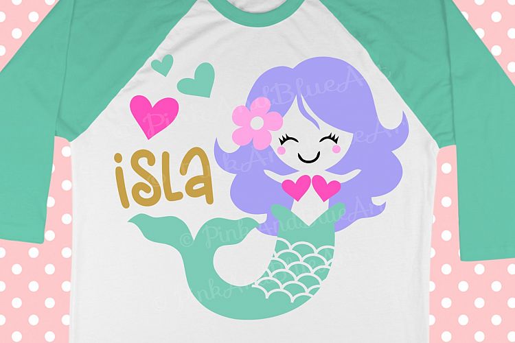 Mermaid svg - Valentine svg - Kids svg files - Little girl svg - Baby