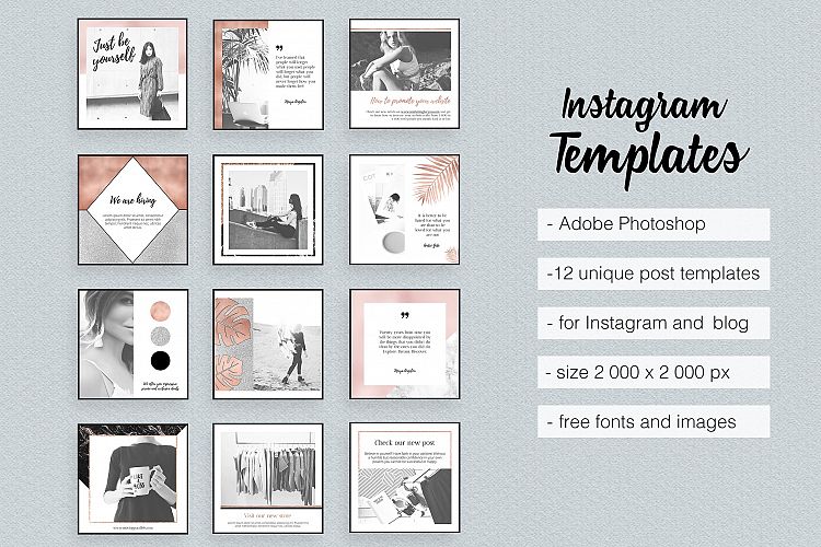 Rose Gold Instagram Templates