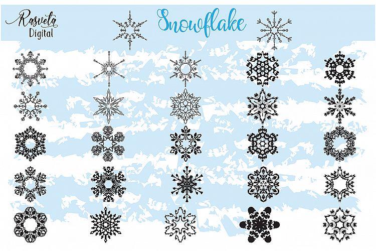 Glitter Snowflakes clipart, Winter Christmas Sublimation.