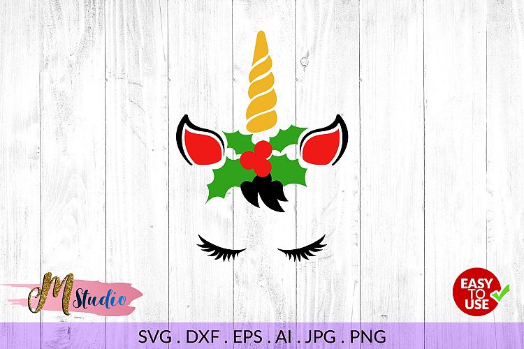Christmas unicorn svg, for Silhouette Cameo or Cricut