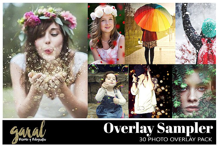 OVERLAY SAMPLER 30 pack, photoshop overlays, rain, snow, glitter blowing , bubbles, natural light, petals, fireworks, photoshop overlay