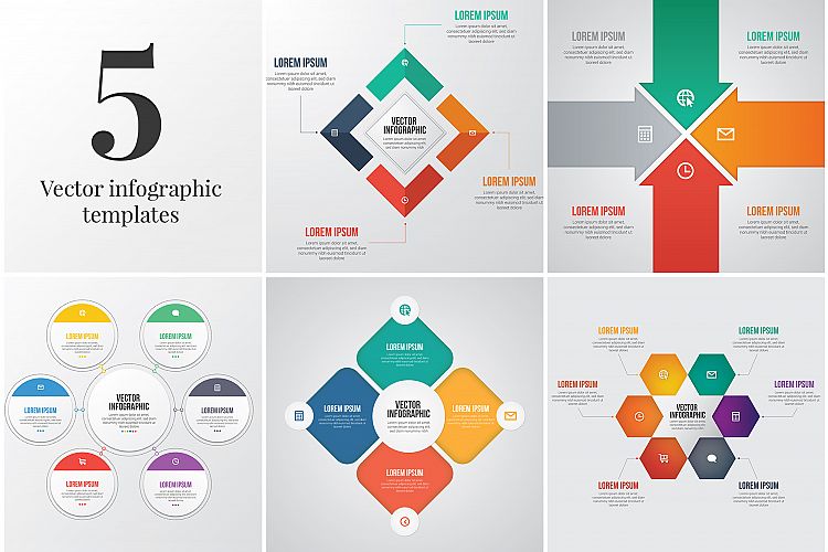 5 Editable Infographic Templates