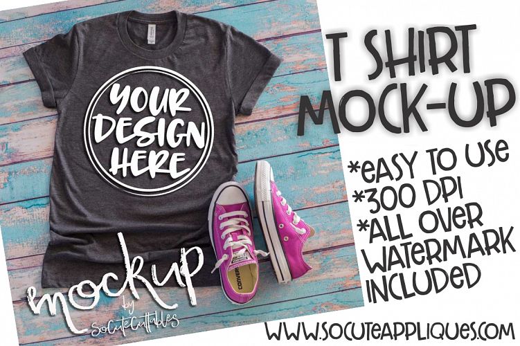 Gray t shirt mock up 6499
