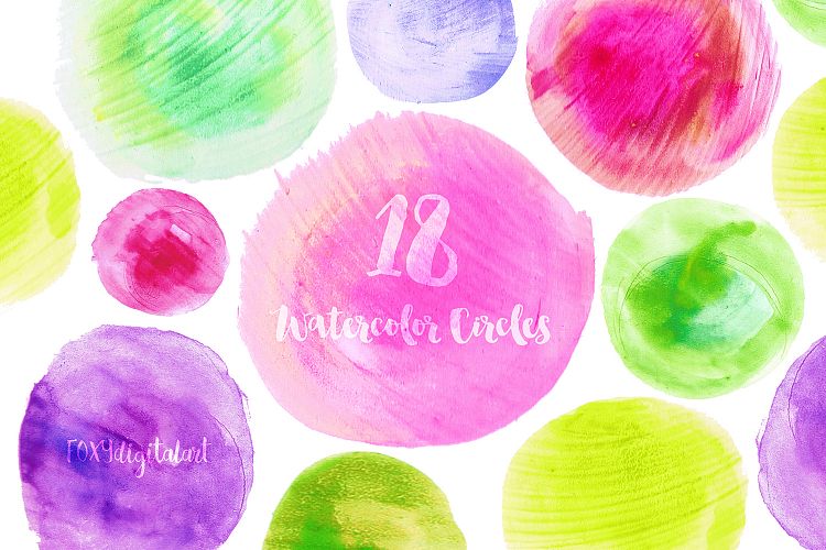 Watercolor Clipart Circles Watercolor Splotch Hand Painted