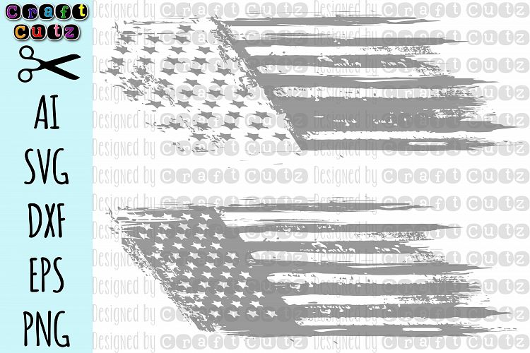 Tattered American Flag, Fourth Of July, Summer Cut File, AI, SVG, DXF