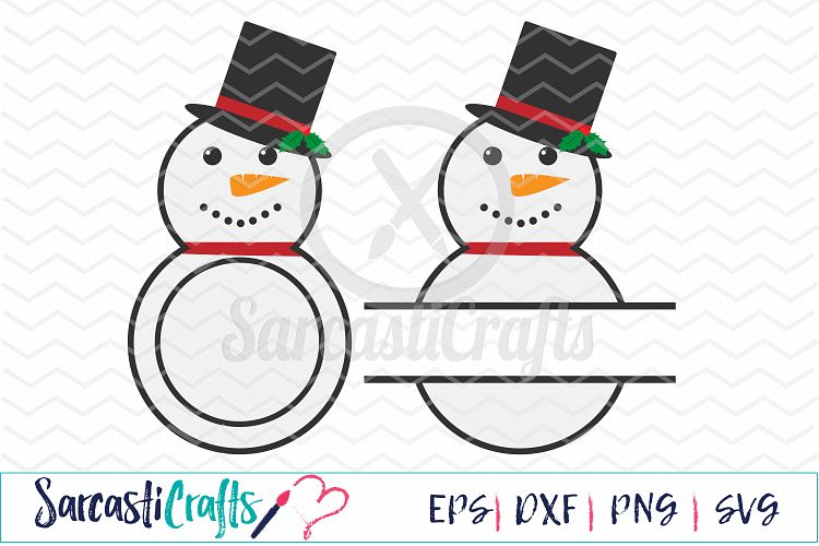 Snowman Monogram Frames - Digital Printable - Cuttable File - Digital Download - SVG EPS PNG DXF 