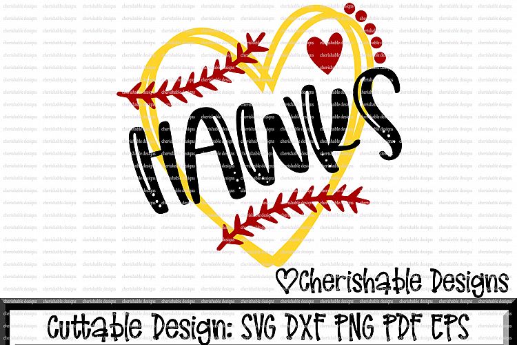 Baseball Svg, Softball Svg, Hawks Softball Cutting file, heart frame baseball, dxf pattern, svg pattern, Cricut instant download
