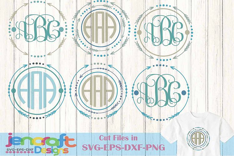 Arrow SVG Monogram Frame Svg, Eps, Dxf, Png (110508) | SVGs | Design ...