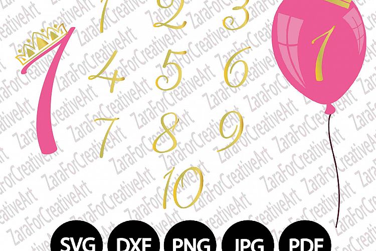Balloon svg Birthday Golden Birthday svg Numbers svg Happy Birthday SVG DXF PNG Crown svg girl birthday svg boy birthday svg Pink svg blue