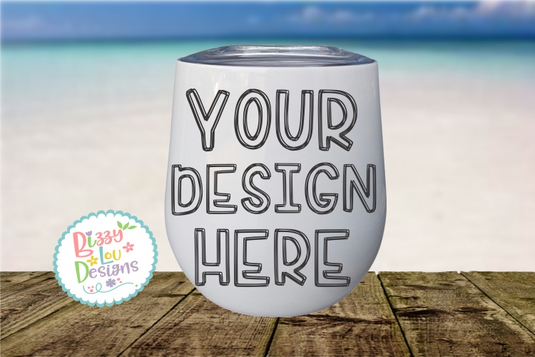 Wine Tumbler Beach Mockup