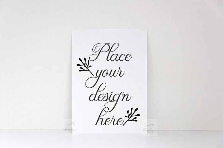 5x7 print mockup, Blank Card Mock up minimal vertical cards white display stock photo psd smart template stationery