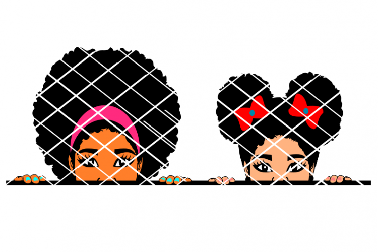 Peeking Girls svg, Afro puff girls,Peeking afro, svg file,