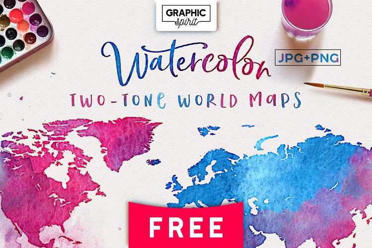 Watercolor Maps - TWO-TONE PACK