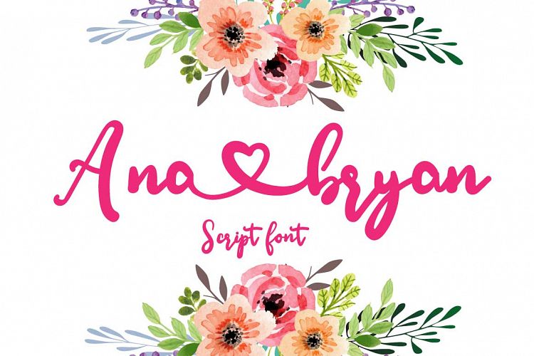 Ana Bryan| Cute heart Script Font