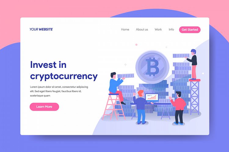 Landing page template of Cryptocurrency Investment Service.