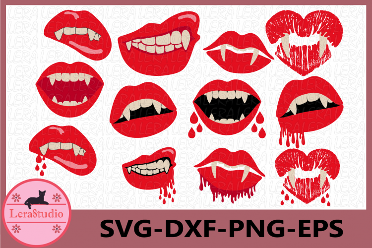 Download Blood Lips SVG, Halloween Svg, Fangs svg, Vampire Teeth svg