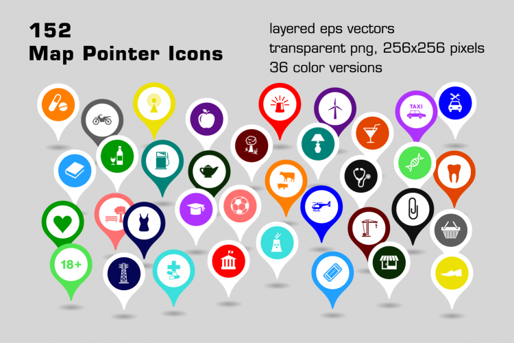 152 map pointer icons