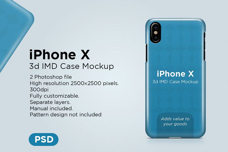 Apple iphone X 3d case Mockup