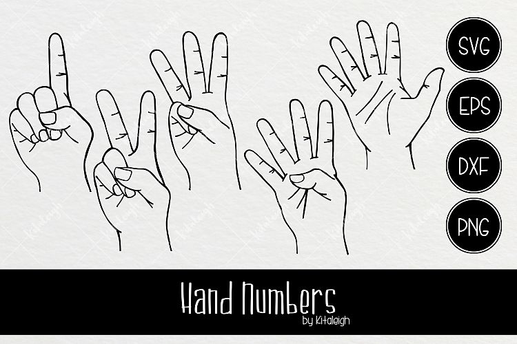 Hand Numbers 1-5 Set